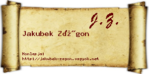 Jakubek Zágon névjegykártya